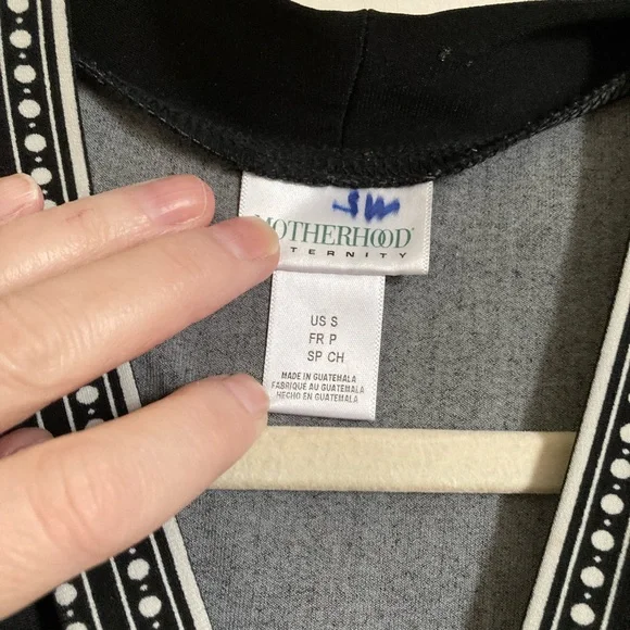 🌞Motherhood Maternity Black & White Paisley Midi with Tie on Back A - Picture 3 of 7